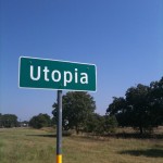 Utopia Road sign, contemporary